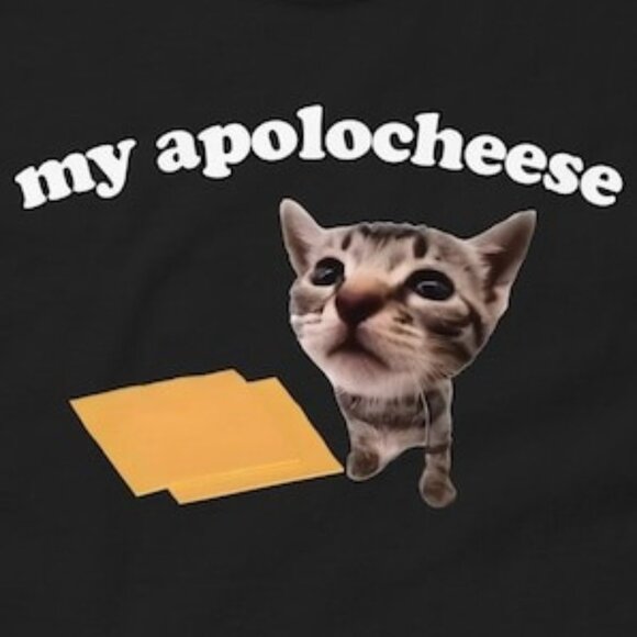 My Apolocheese Funny Cat Meme Tee Shirt - Picture 2 of 4